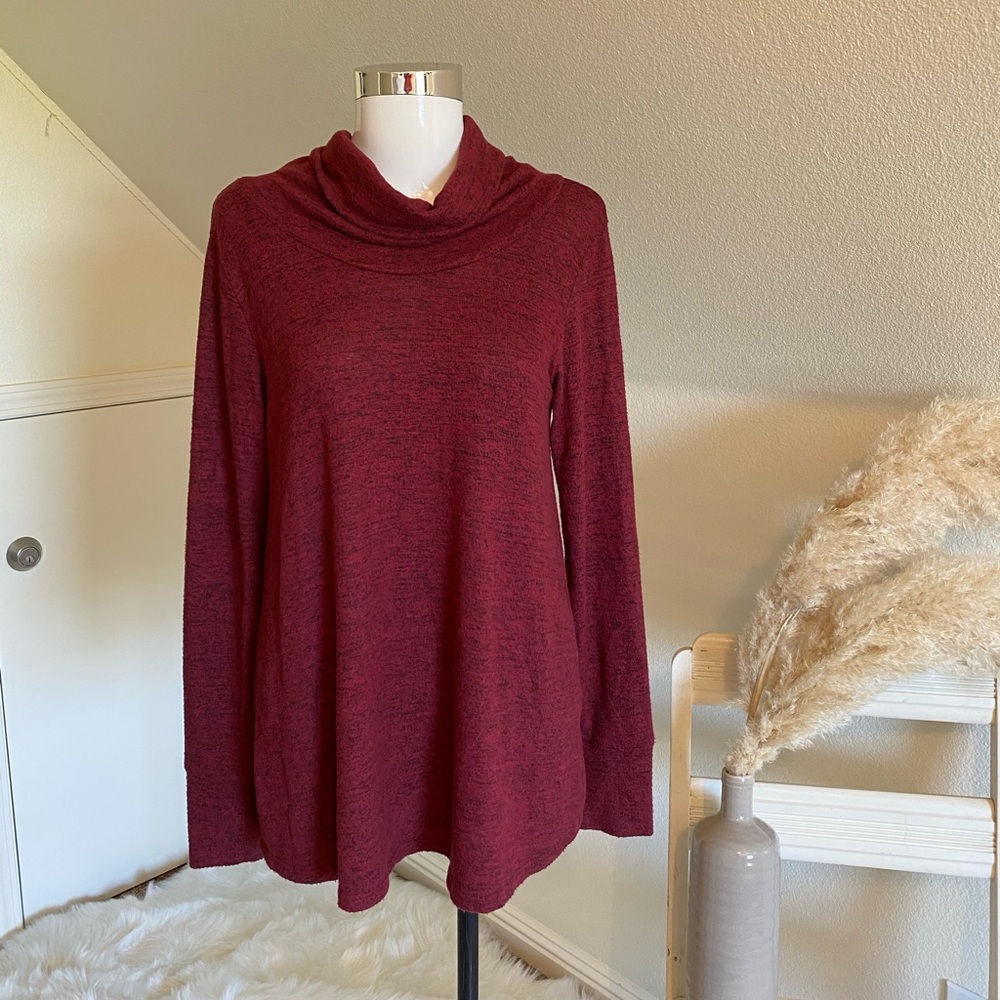 Burgundy Maroon Red Turtle Neck Sweater size Small